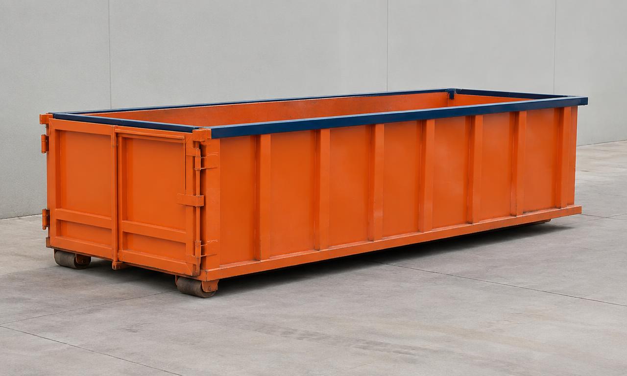 Illustrative 20-yard dumpster, Approx. 22′ L × 7.5′ W × 4.5′ H